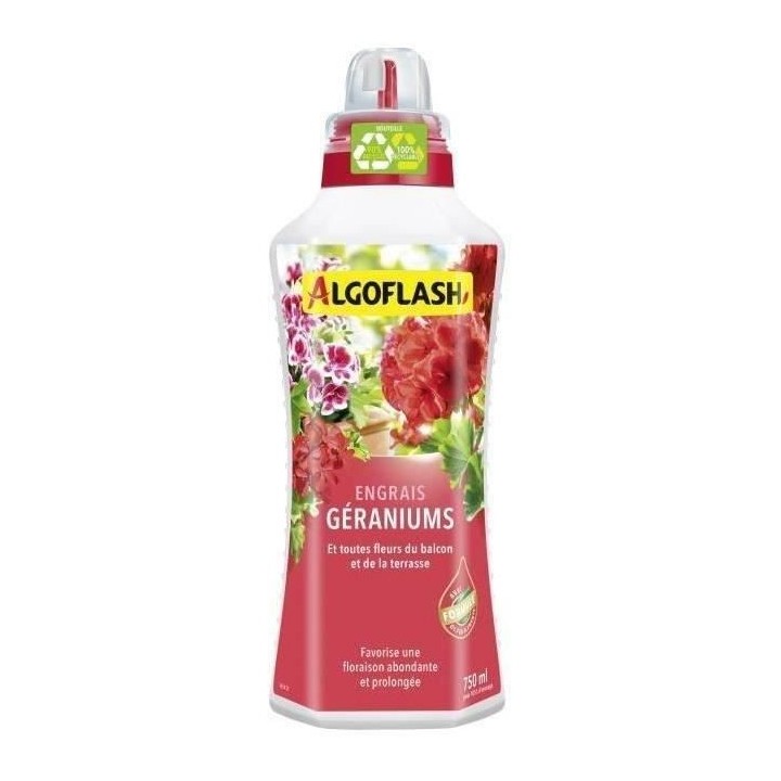 Engrais Géraniums et Toutes Fleurs de Balcon - ALGOFLASH NATURASOL -