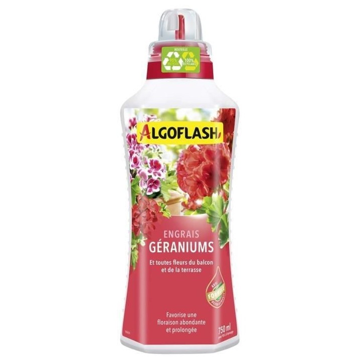 Engrais Géraniums et Toutes Fleurs de Balcon - ALGOFLASH NATURASOL -