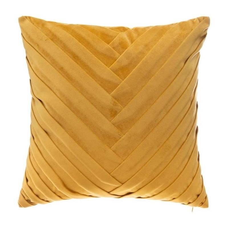 Coussin en velours tressé - 40 x 40 cm - Ocre