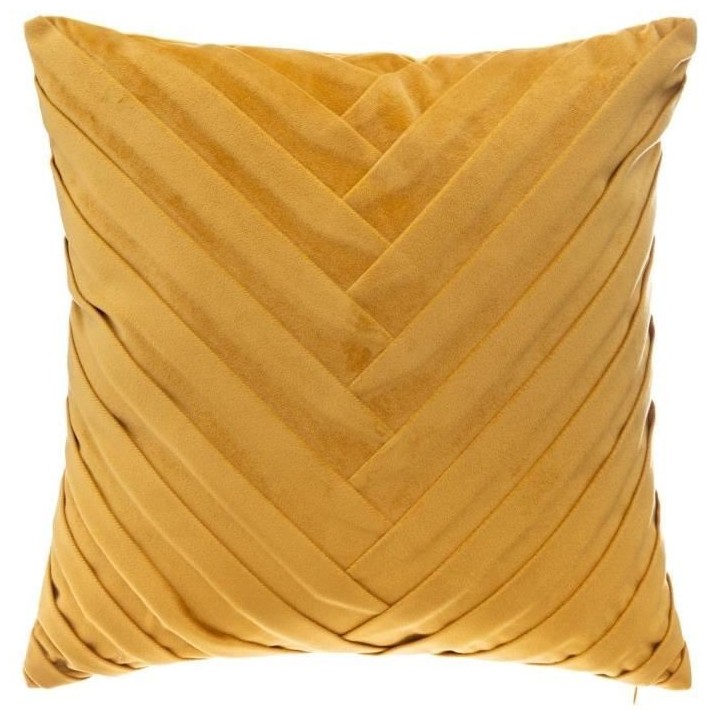 Coussin en velours tressé - 40 x 40 cm - Ocre