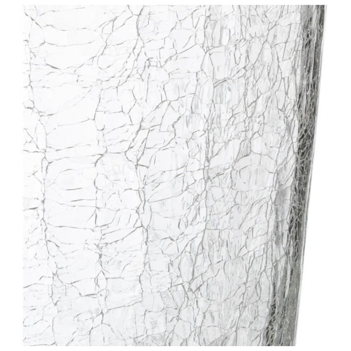 Lampe a poser en verre craquelé - E27 - 40 W - H. 39 cm - Ivoire