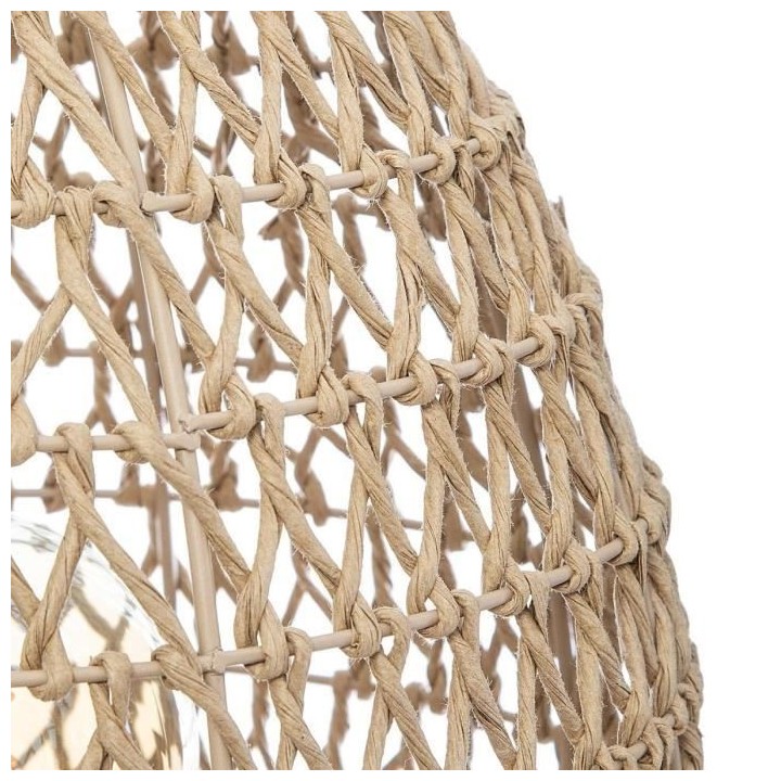 Lampe a poser en métal et papier - H 35,5 cm - Beige