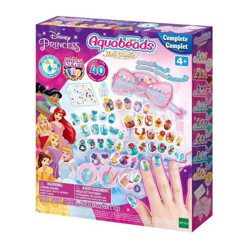 Le coffret de manucure Princesses Disney - Aquabeads - Ongles qui collent avec de l'eau