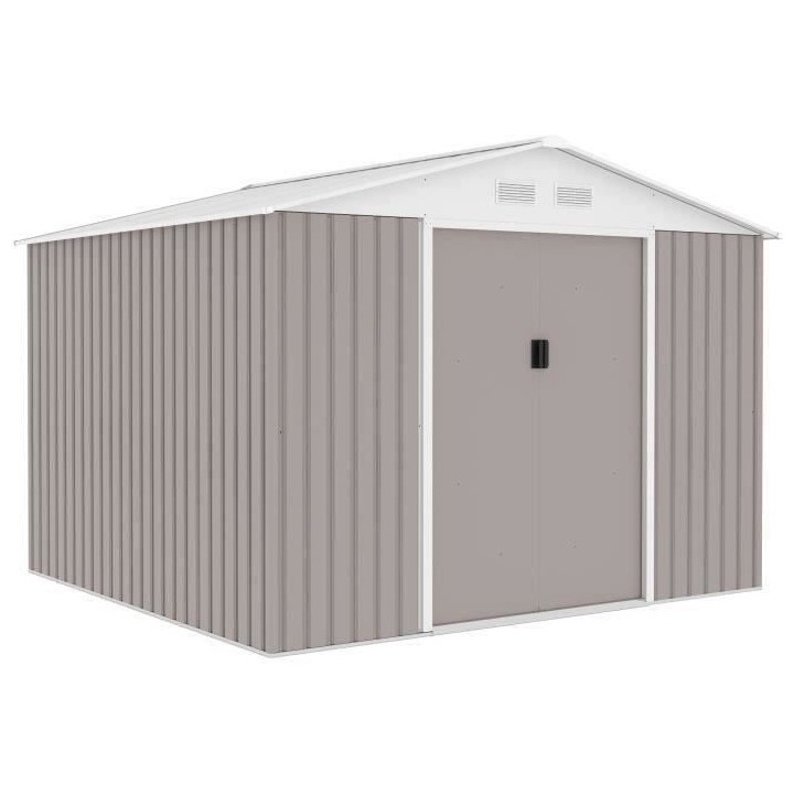 Abri de jardin en métal 7,06 m² - 277 x 255 x 202 cm - Kit d'ancrage