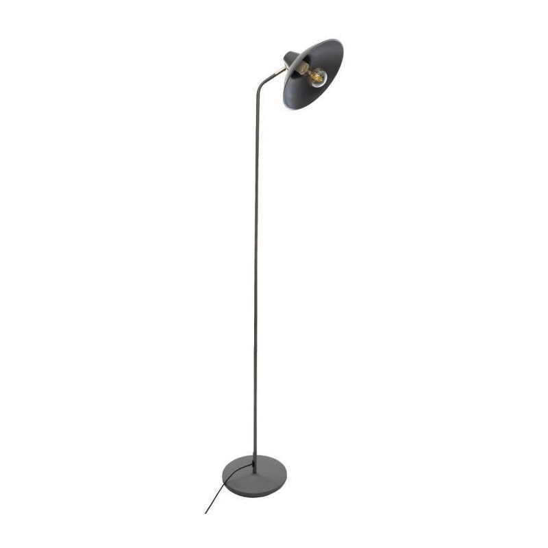 Lampadaire en métal - E27 - 25 W - H. 155 cm - Gris