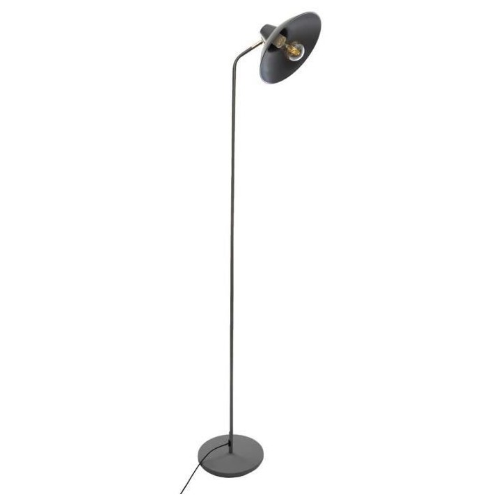 Lampadaire en métal - E27 - 25 W - H. 155 cm - Gris