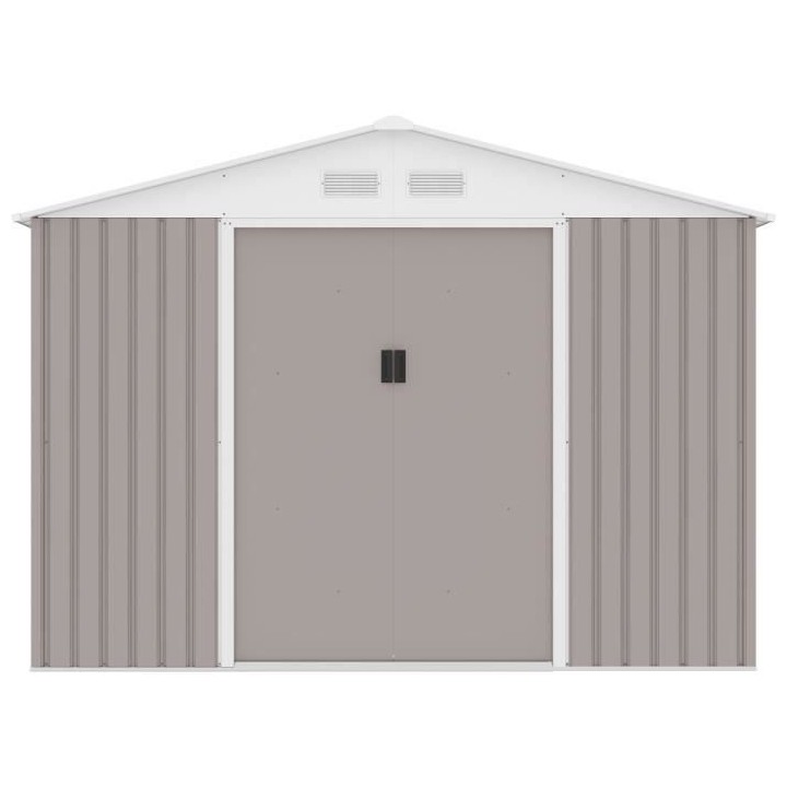Abri de jardin en métal 8,84 m² - 277 x 319 x 202 cm - Kit d'ancrage
