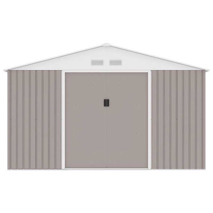 Abri de jardin en métal 10,85 m² - 340 x 319 x 210 cm - Kit d'ancrag