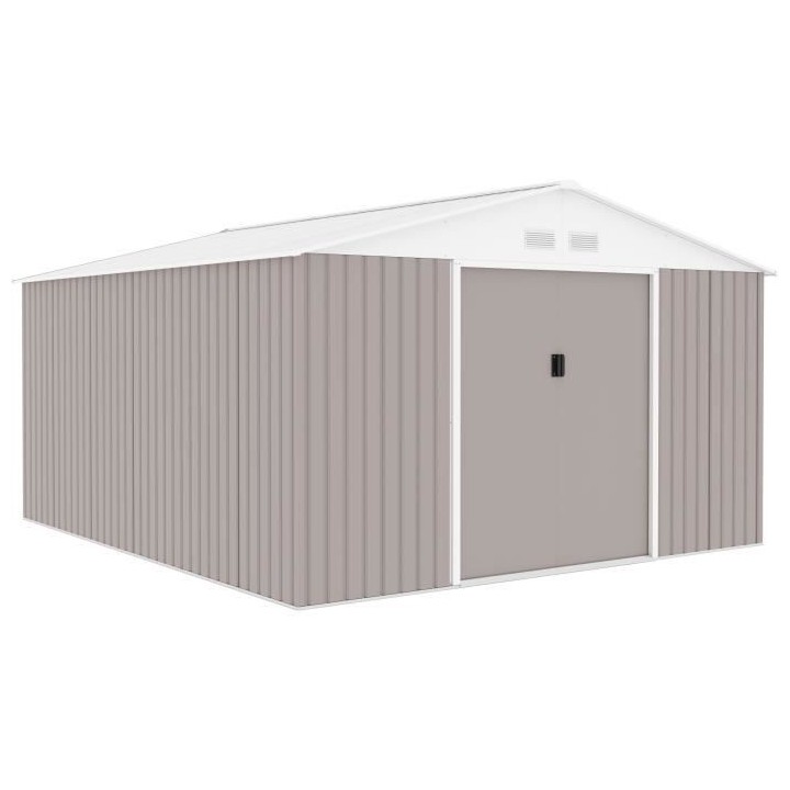 Abri de jardin en métal 12,99 m² - 340 x 382 x 210 cm - Kit d'ancrag