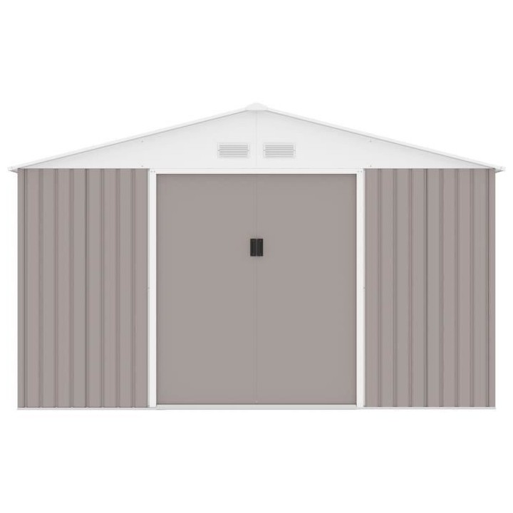 Abri de jardin en métal 12,99 m² - 340 x 382 x 210 cm - Kit d'ancrag