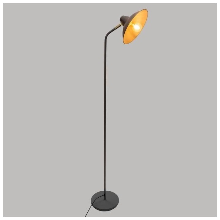 Lampadaire en métal - E27 - 25 W - H. 155 cm - Gris