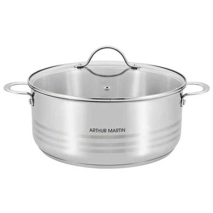 Marmite Arthur Martin AM281 28 cm - 7L - Acier Inoxydable - Tous feux