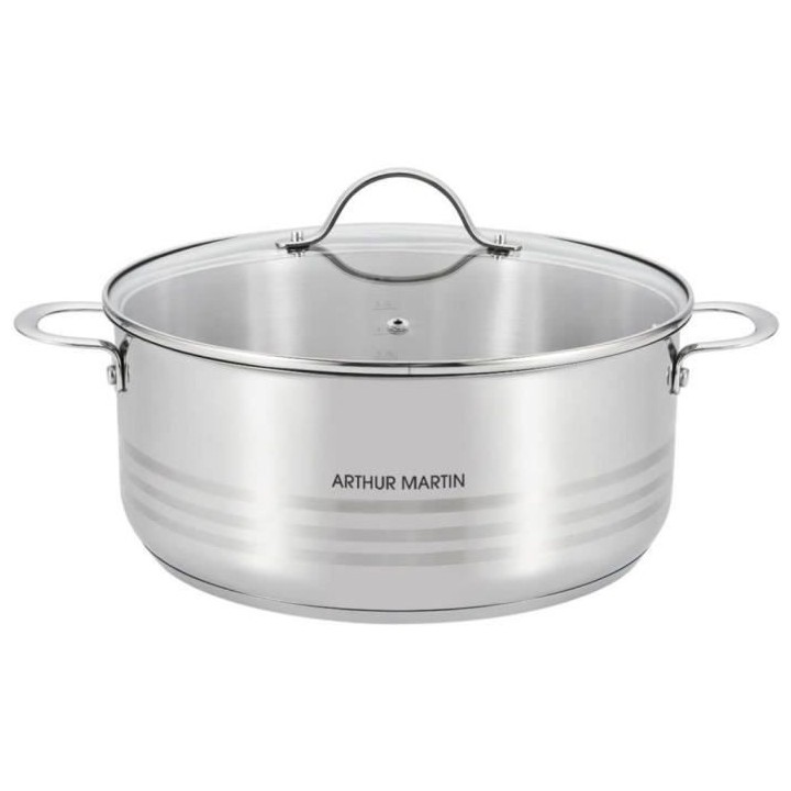 Marmite Arthur Martin AM281 28 cm - 7L - Acier Inoxydable - Tous feux