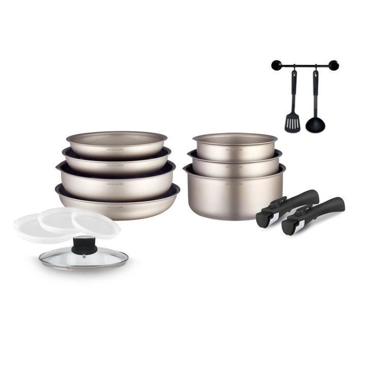 Batterie de cuisine Arthur Martin AM133CH 15 pieces - Aluminium - Poig