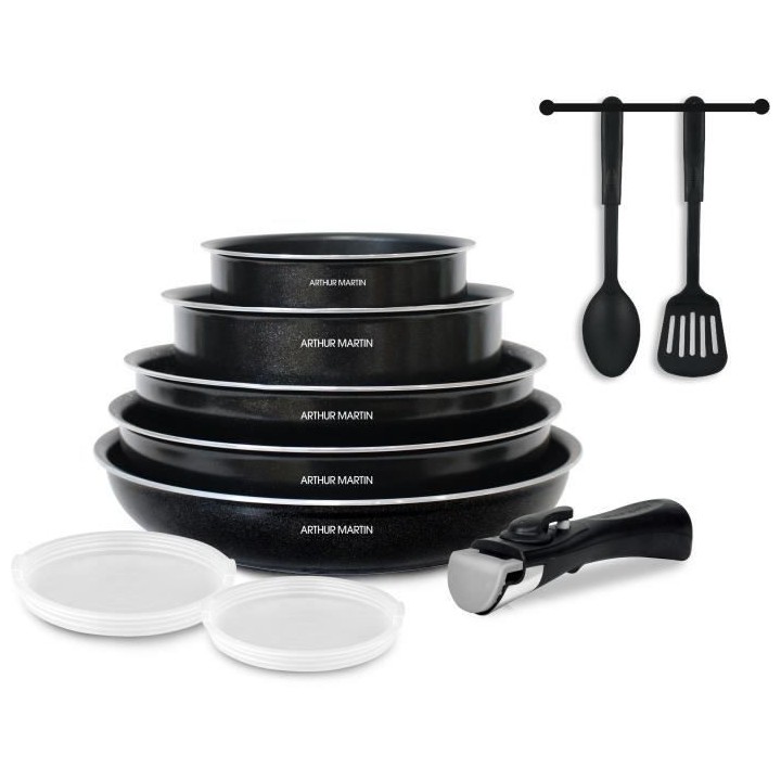 Batterie de cuisine 10 pieces Arthur Martin - Aluminium - Tous feux sa
