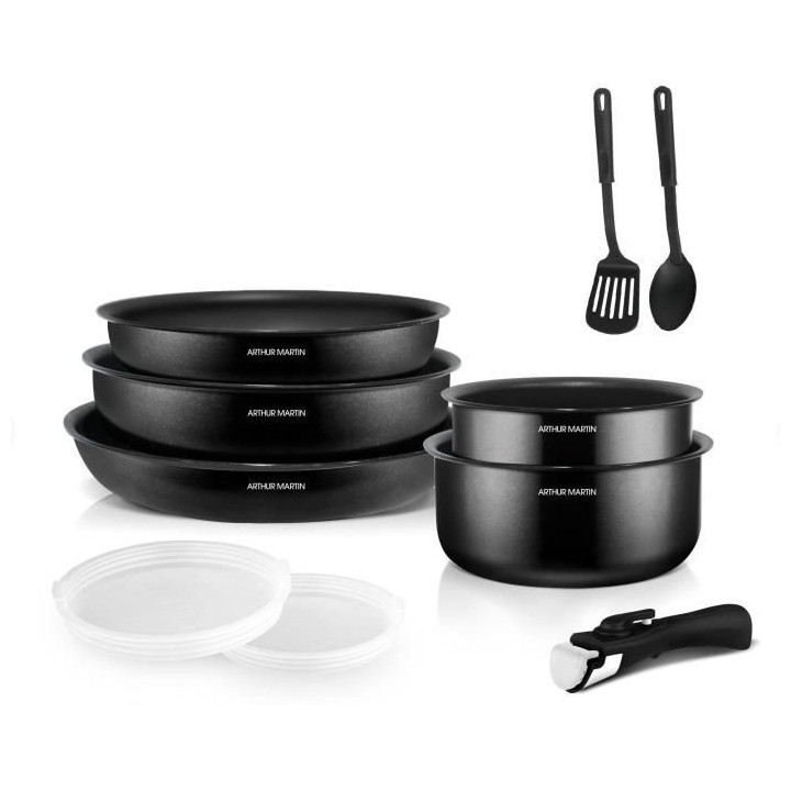 Batterie de cuisine 10 pieces Arthur Martin - Aluminium - Tous feux sa