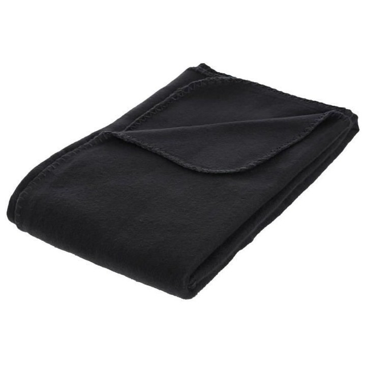 Plaid polaire - 125 x 150 cm - Noir