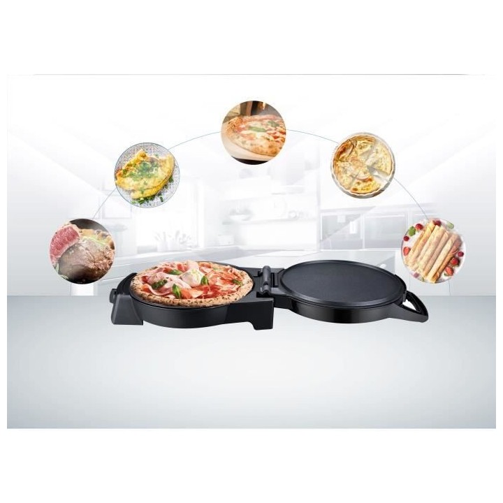 ARTHUR MARTIN AMP357 - Cuiseur a Pizza - 1800W - 30cm - Ouverture 180