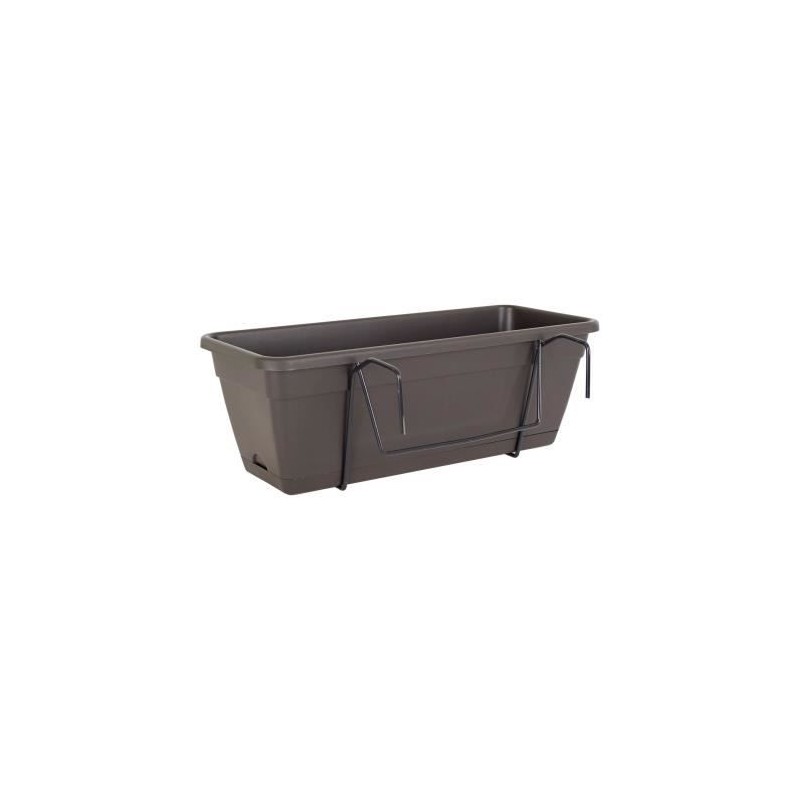 ARTEVASI Kit Jardiniere Venezia avec réserve d'eau - 10 L - 49 x 19,5 x 16,6 cm - Gris anthracite