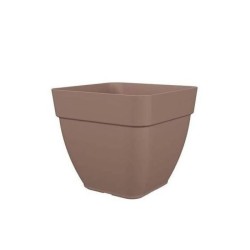 Pot a fleurs et plantes carré CAPRI CAMPANA - Plastique - 37x37 cm - Taupe - ARTEVASI