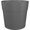 Pot a fleurs et plantes rond CAPRI LARGE - Plastique - Réservoir d'eau - diametre 35 cm - Anthracite - ARTEVASI