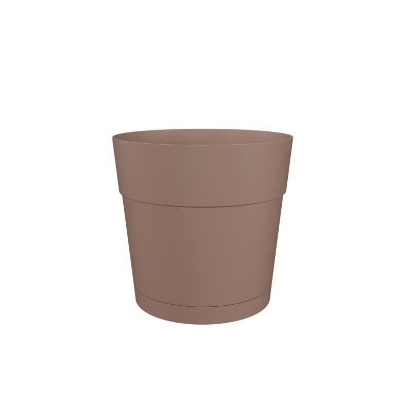 Pot a fleurs et plantes carré CAPRI LARGE - Plastique - Réservoir d'eau - 50x50 cm - Taupe - ARTEVASI