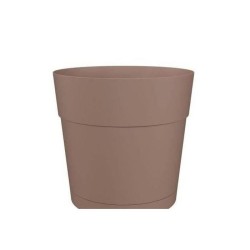 Pot a fleurs et plantes carré CAPRI LARGE - Plastique - Réservoir d'eau - 50x50 cm - Taupe - ARTEVASI