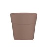 Pot a fleurs et plantes carré CAPRI LARGE - Plastique - Réservoir d'eau - 50x50 cm - Taupe - ARTEVASI