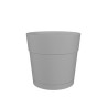 Pot a fleurs et plantes rond CAPRI LARGE - Plastique - Réservoir d'eau - diametre 30 cm - Gris clair - ARTEVASI