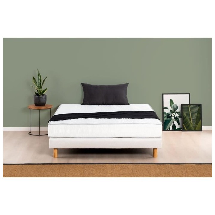 DEKO DREAM Ensemble MAINE Matelas + sommier 140x200cm - Mousse - 5 zon