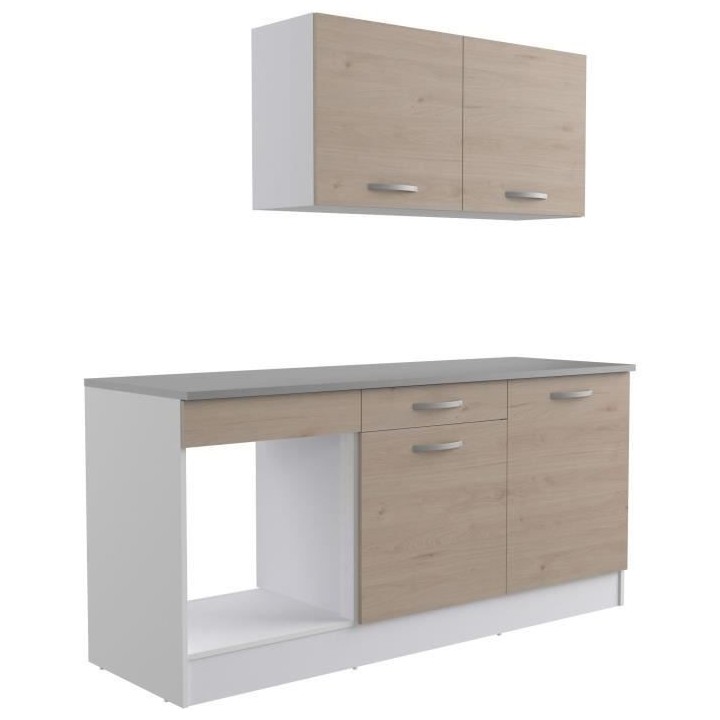 Cuisine complete OSLO - L 180cm - Chene - Plan de travail inclus