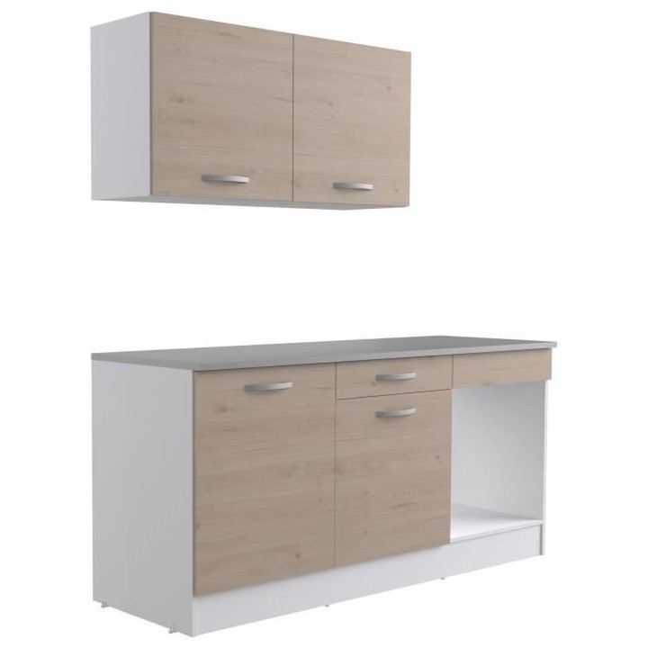 Cuisine complete OSLO - L 180cm - Chene - Plan de travail inclus
