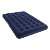 BESTWAY Matelas gonflable floqué Horizon Double + Pompe électrique Sidewinder + Sac – 2 places – Bleu