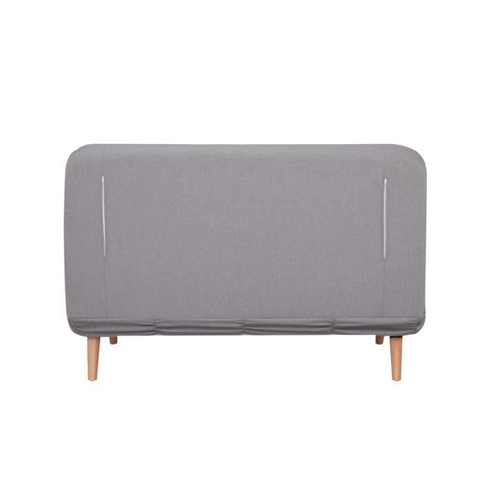 Banquette BZ 2 places - Style scandinave gris - L 130 x P 90 x 81 cm -