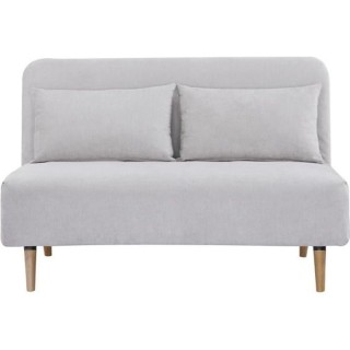 Banquette convertible 2 places - velours gris clair - Style scandinave