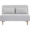 Banquette convertible 2 places - velours gris clair - Style scandinave - L 130 x P 90 x H 81 cm - DEPLO