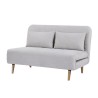 Banquette convertible 2 places - velours gris clair - Style scandinave - L 130 x P 90 x H 81 cm - DEPLO