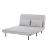 Banquette convertible 2 places - velours gris clair - Style scandinave - L 130 x P 90 x H 81 cm - DEPLO