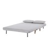 Banquette convertible 2 places - velours gris clair - Style scandinave - L 130 x P 90 x H 81 cm - DEPLO