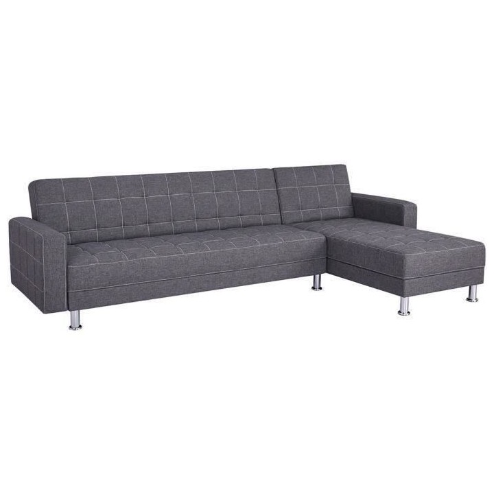 Canapé d'angle convertible 3 places réversible - Tissu gris foncé a