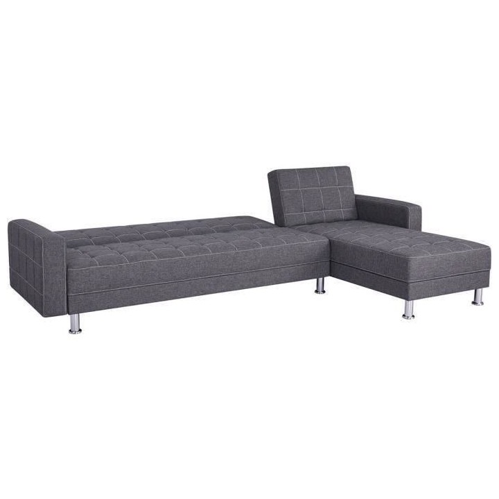 Canapé d'angle convertible 3 places réversible - Tissu gris foncé a