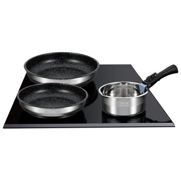 Batterie de cuisine Arthur Martin AM1732 4 pieces - Acier Inoxydable -