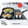 Batterie de cuisine Arthur Martin AM1732 4 pieces - Acier Inoxydable - Poignée amovible - Tous feux dont induction