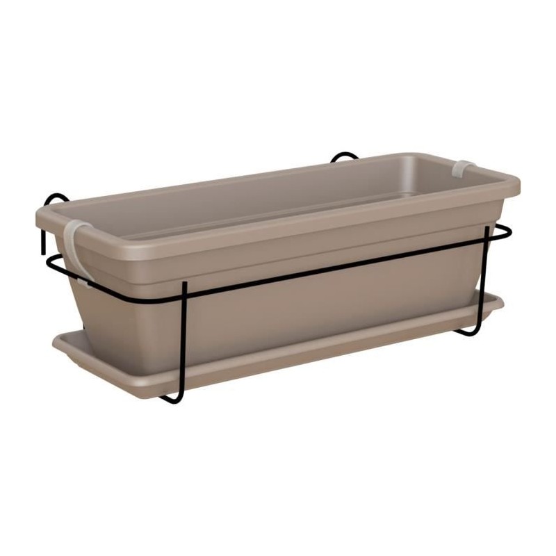 ARTEVASI - Kit balcon Jardiniere venezia 50cm taupe 50 x 19,5 x h16,3 cm - 1,16l