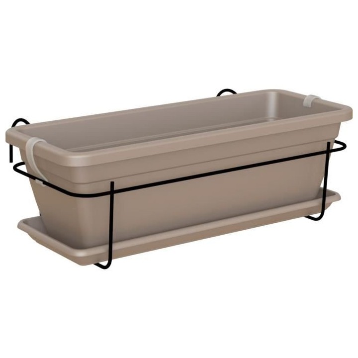 ARTEVASI - Kit balcon Jardiniere venezia 50cm taupe 50 x 19,5 x h16,3