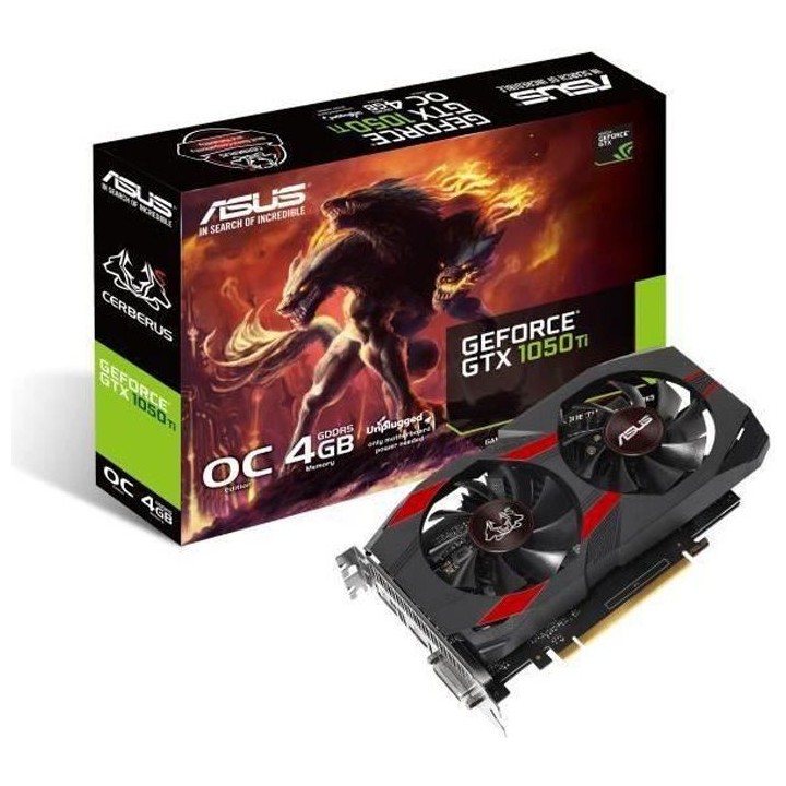 ASUS Cereberus - Carte Graphique GeForce GTX 1050 Ti - 4Go OC
