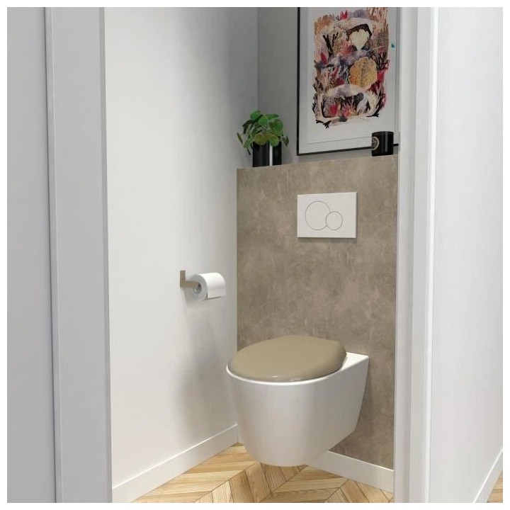 ABATTANT MARINA TAUPE - POLYPROPYLENE