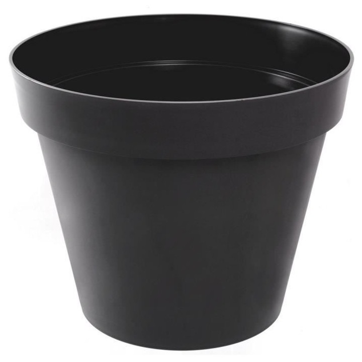 EDA Pot de fleur rond Toscane - Ø 30 x H 26 cm - 10 L - Gris anthraci