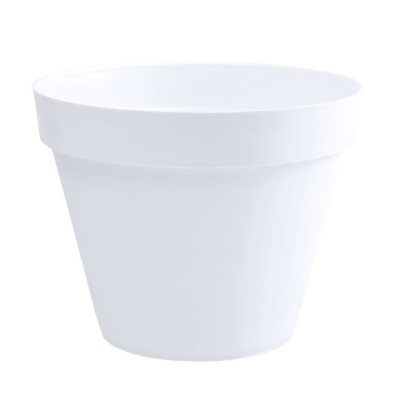 EDA Pot de fleur rond Toscane - Ø 48 x H 40 cm - 43 L - Blanc