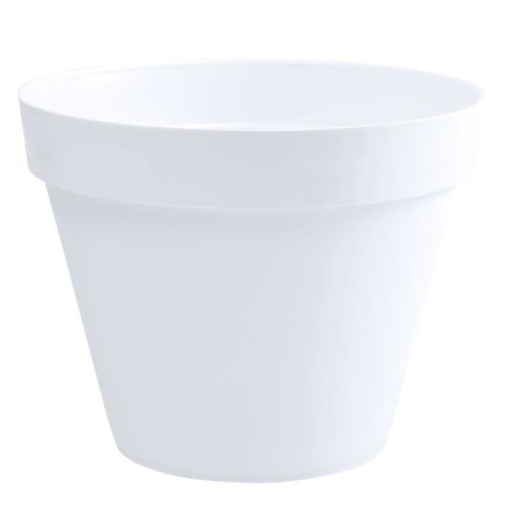 EDA Pot de fleur rond Toscane - Ø 48 x H 40 cm - 43 L - Blanc